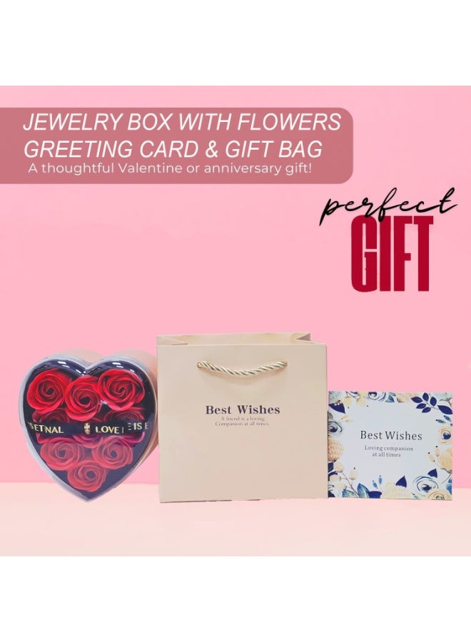 المنزل الذكي هوم سمارت علبة مجوهرات القلب الأبدي - باقة ورد مع 9 قطع صابون، طقم هدايا فاخر 2 في 1 للزوجة، الصديقة، الأم، والأخوات، مثالي لعيد الحب، ذكرى الزواج، أعياد الميلاد، وعيد الفطر. - Image 4